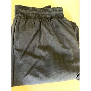 Kobe Men's M Black Track Pants Nylon Blend Drawstring Elastic Waist Zip Pocket